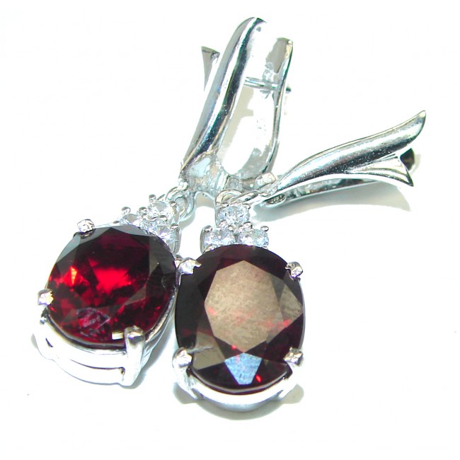 Passionate Love Red Topaz .925 Sterling Silver handcrafted earrings