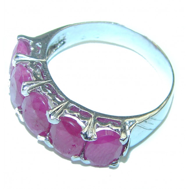 Great quality unique Ruby .925 Sterling Silver handcrafted Large Ring size 7 1/2