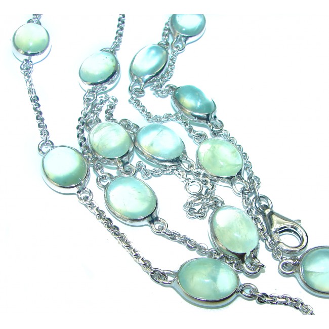 New Universe Genuine Moss Prehnite .925 Sterling Silver handmade necklace