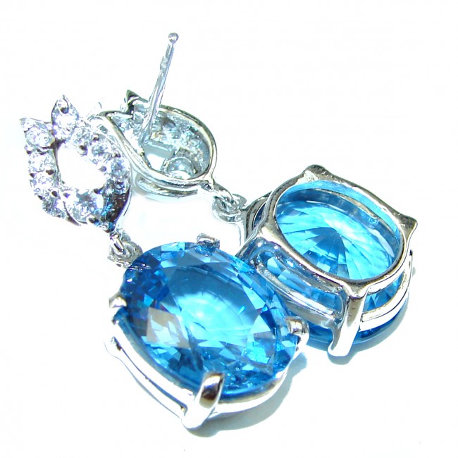 Electric Blue Topaz .925 Sterling Silver handmade earrings