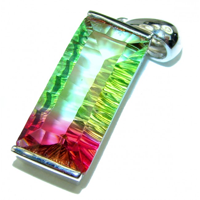 Deluxe 18.6ctw Tourmaline .925 Sterling Silver handmade Pendant