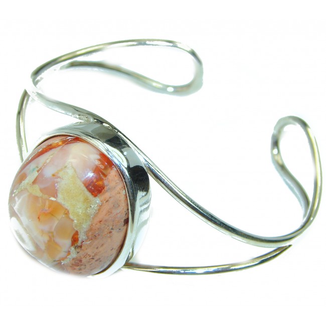 Norwegian Northern Lights Mexican Opal handmade .925 Sterling Silver Bracelet / Cuff