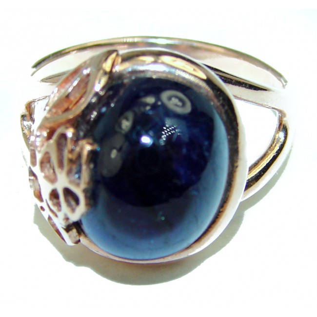 Blue Planet Beauty authentic Sapphire 14K Gold over .925 Sterling Silver Ring size 8