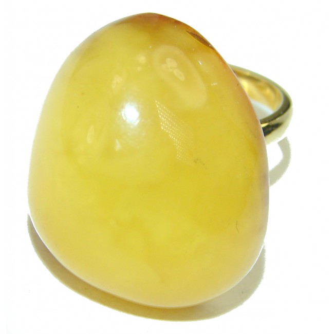 Butterscotch Amber .925 Sterling Silver handcrafted Ring s. 8 adjustable