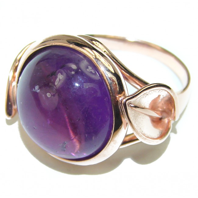 Amethyst 14K Rose Gold over .925 Sterling Silver Handcrafted Ring size 7 1/4