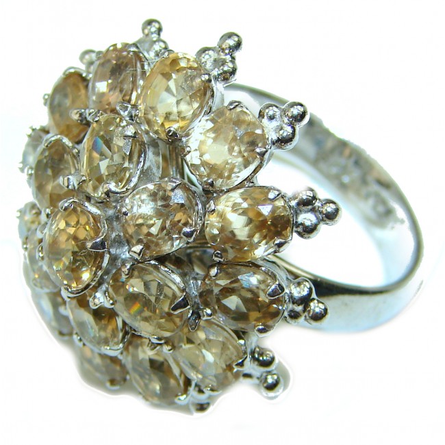 Faceted Citrine .925 Sterling Silver HANDCRAFTED Ring size 8