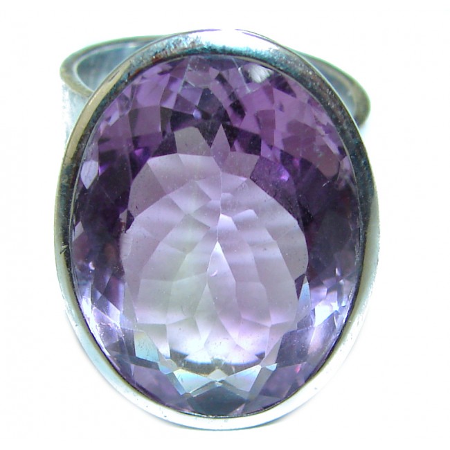 Genuine Amethyst .925 Sterling Silver Handcrafted Ring size 5