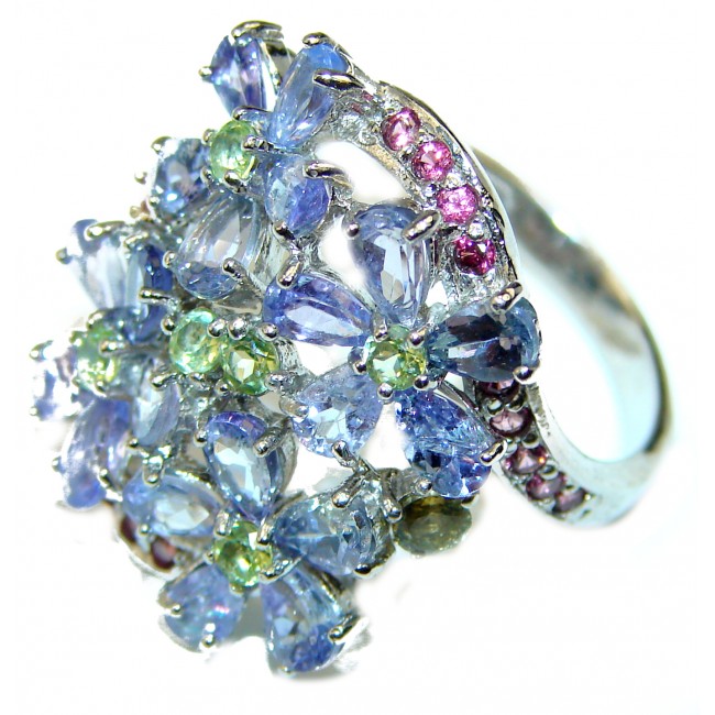 Authentic Tanzanite .925 Sterling Silver handmade Ring s. 9