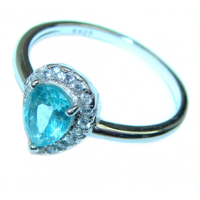 Authentic Swiss Blue Topaz .925 Sterling Silver handmade Ring size 7