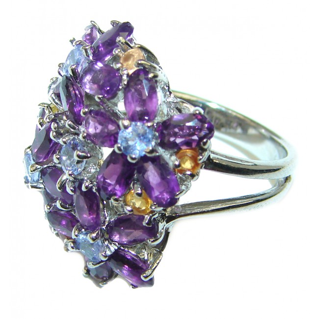 Red Abundance authentic Amethyst .925 Sterling Silver Ring size 8