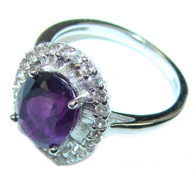 Genuine Amethyst .925 Sterling Silver Handcrafted Ring size 7