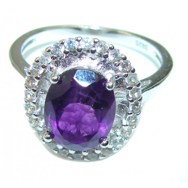 Genuine Amethyst .925 Sterling Silver Handcrafted Ring size 7