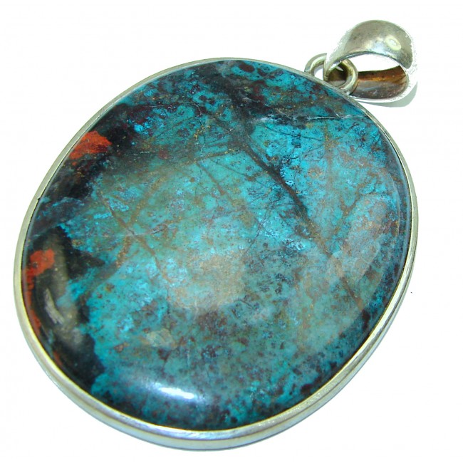 Large and Unique Natural Sonora Jasper .925 Sterling Silver handmade Pendant