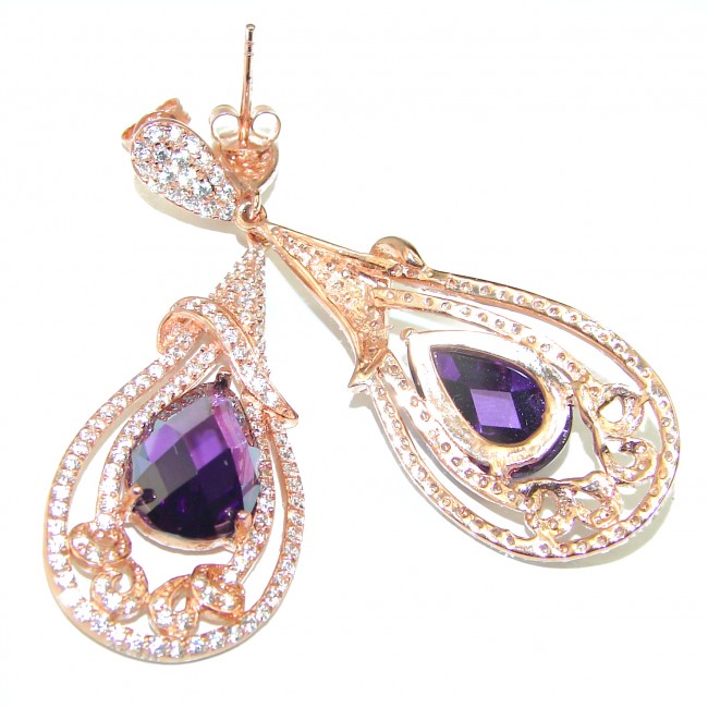 Amazing authentic Amethyst Gold over .925 Sterling Silver earrings