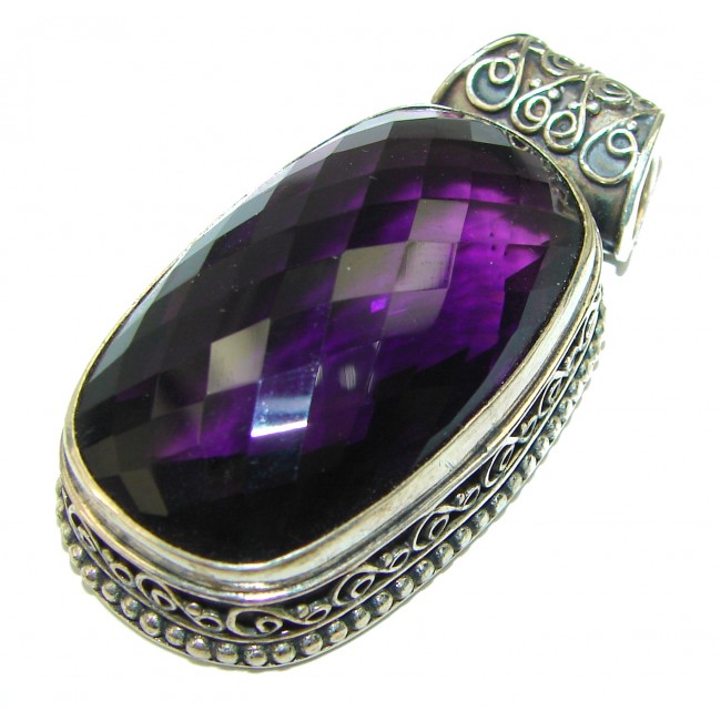 Purple QUARTZ .925 Sterling Silver handcrafted pendant