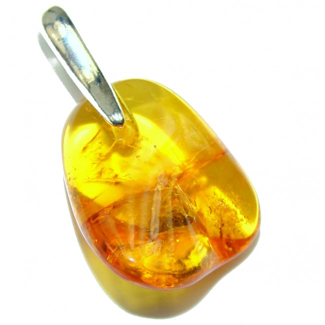 Honey Baltic Amber .925 Sterling Silver handmade Pendant