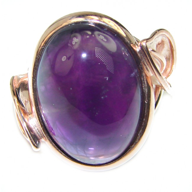 Genuine Amethyst 14K Gold over .925 Sterling Silver Handcrafted Ring size 6