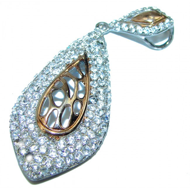 Incredible White Topaz 4K Gold over .925 Sterling Silver Pendant