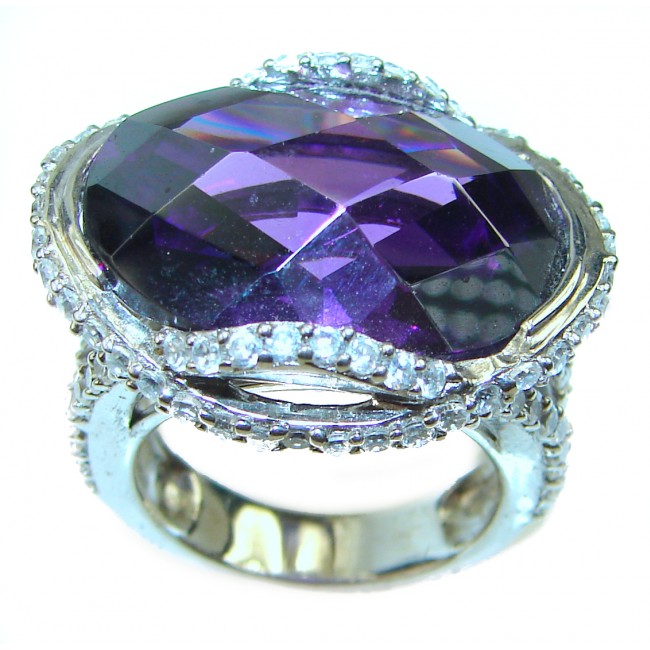 Large Purple Topaz .925 Sterling Silver ring size 6 1/4