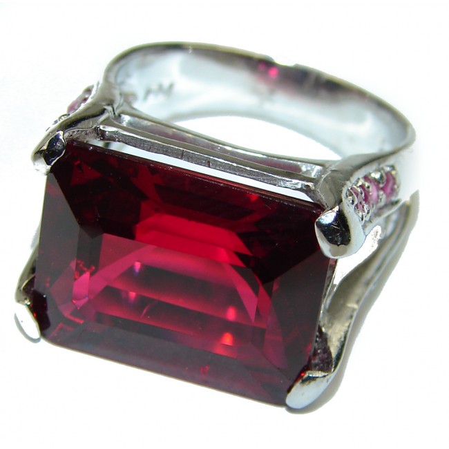 Passionate Love Red Topaz Gold over .925 Sterling Silver Ring size 7