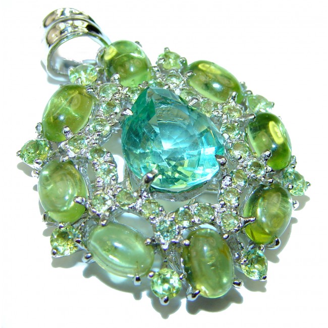 Incredible Green Topaz .925 Sterling Silver handcrafted pendant