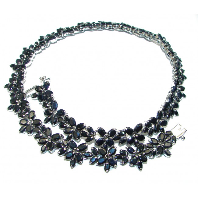 Magnificent Jewel Sapphire .925 Sterling Silver handcrafted necklace