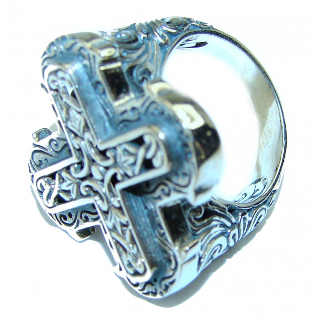 Holy Cross .925 Sterling Silver handcrafted Ring s. 6 1/4