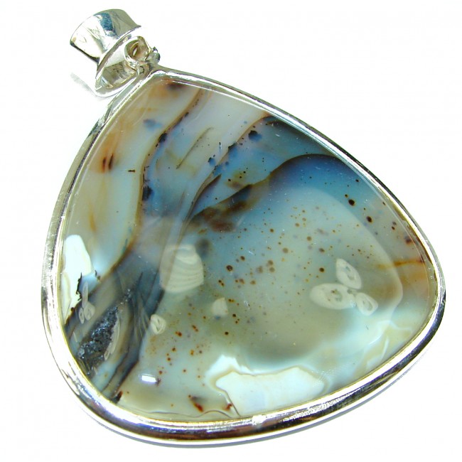 Perfect quality 28.5 grams Botswana Agate .925 Sterling Silver handmade Pendant