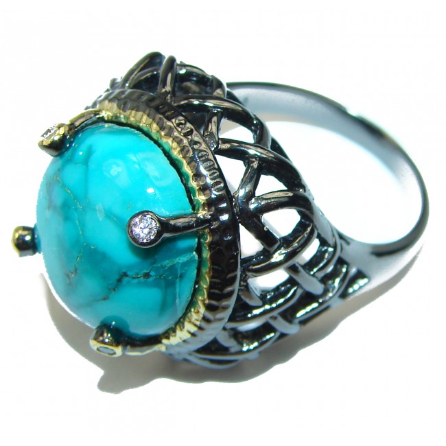 Turquoise .925 Sterling Silver ring; s. 8
