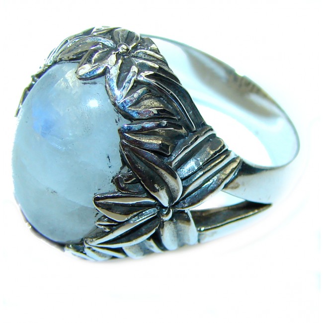 Special Fire Moonstone .925 Sterling Silver handmade ring s. 7 1/2