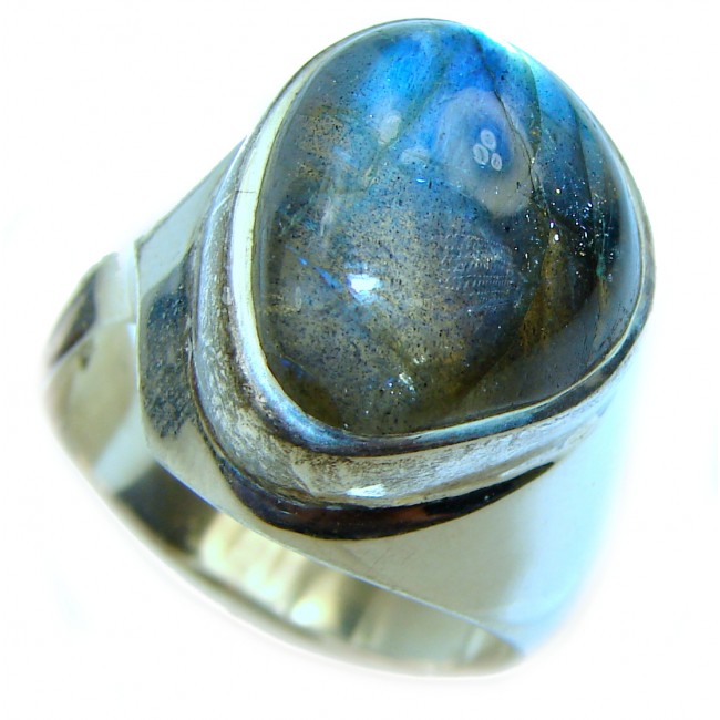 Silky Labradorite .925 Sterling Silver handcrafted ring size 9