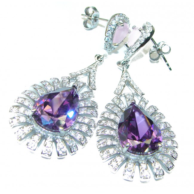 Purple Romance Amethyst .925 Sterling Silver handcrafted earrings