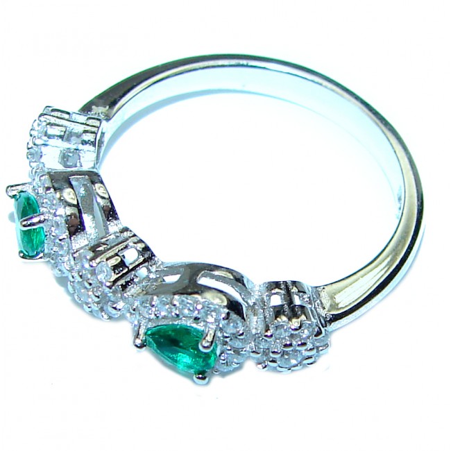Special Chrome Diopside .925 Sterling Silver handmade ring s. 6