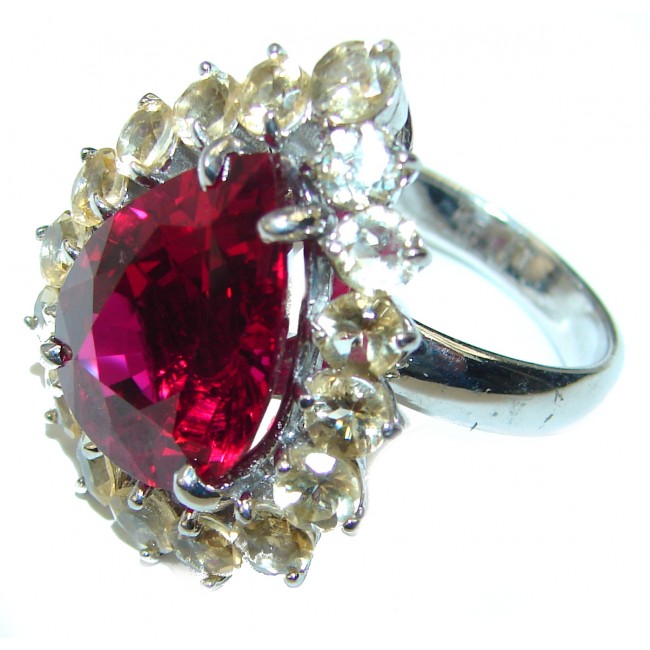 Passionate Love Red Topaz .925 Sterling Silver Ring size 8