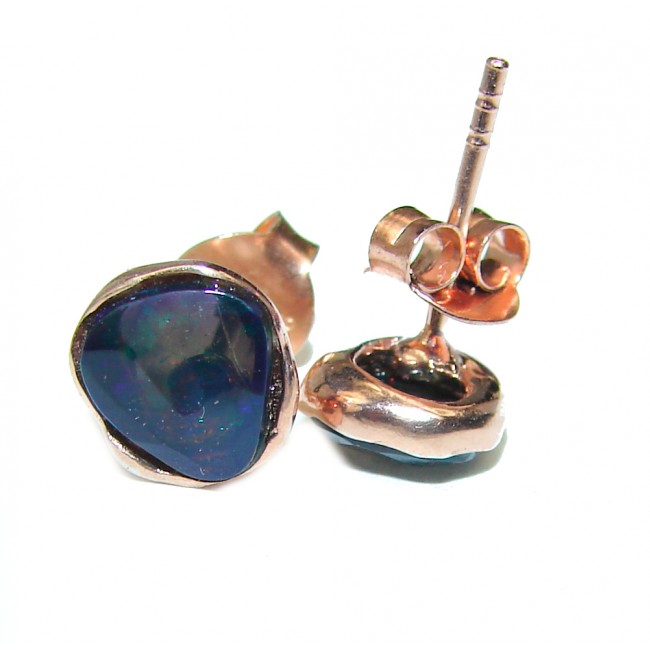Earth Treasure Black Opal .925 Sterling Silver handcrafted LARGE statement earrings