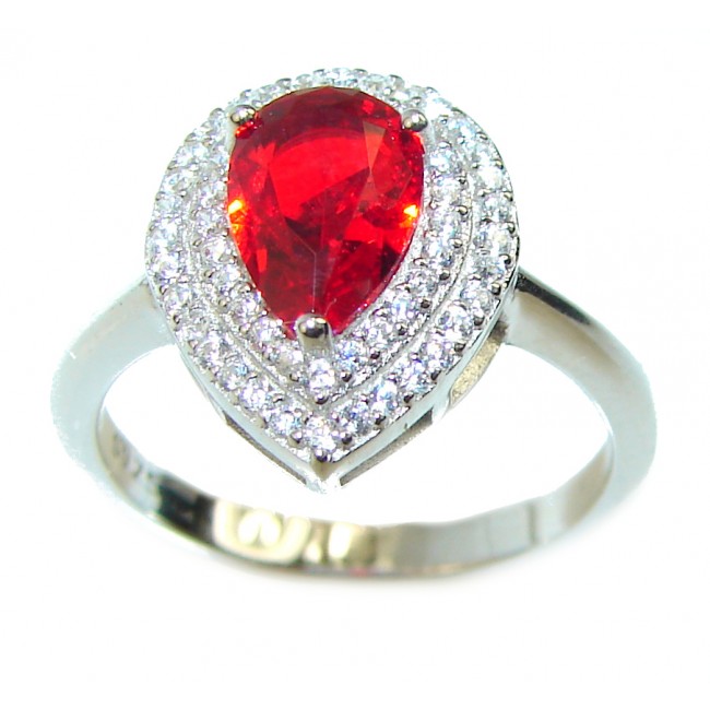 Passionate Love Red Topaz .925 Sterling Silver Ring size 7