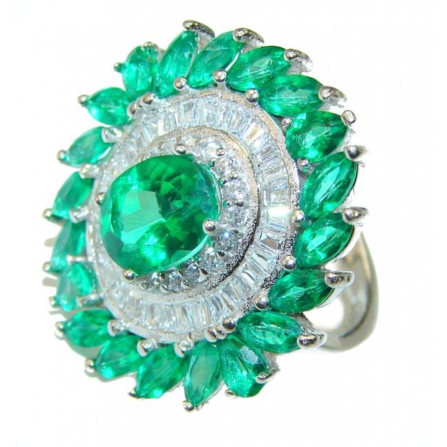 Excellent quality Green Topaz .925 Sterling Silver ring size 6