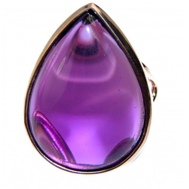 Purple Romance Amethyst 14K Gold over .925 Sterling Silver Handcrafted Ring size 6