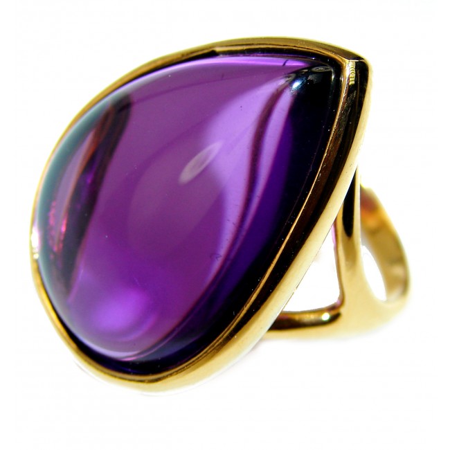 Purple Romance Amethyst 14K Gold over .925 Sterling Silver Handcrafted Ring size 8 1/2