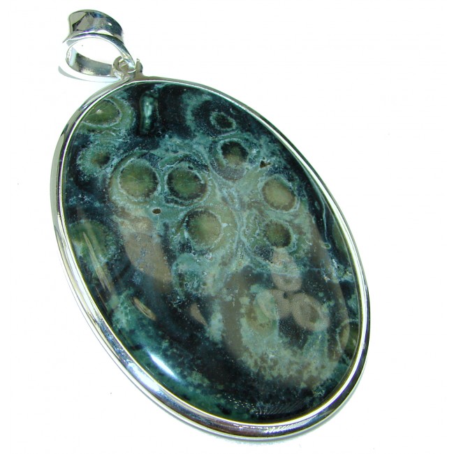 Green Queen rare Rhyolite .925 Sterling Silver handcrafted Pendant