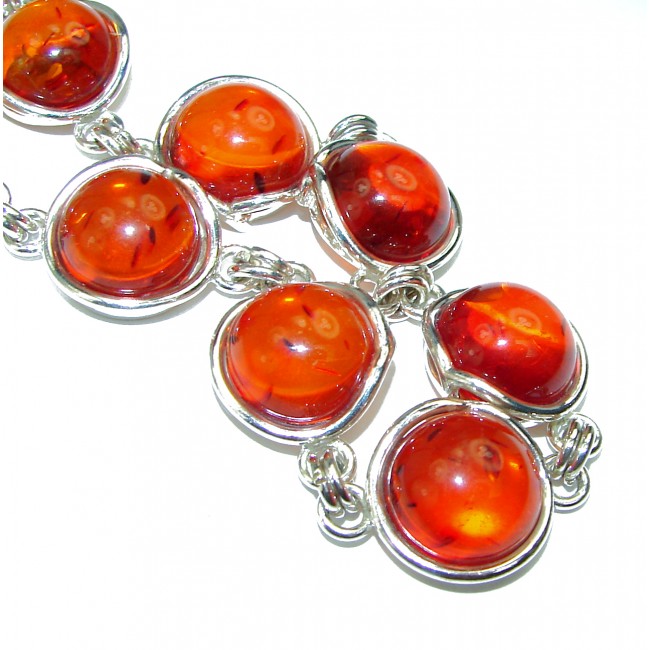Beautiful Amber .925 Sterling Silver handcrafted Bracelet