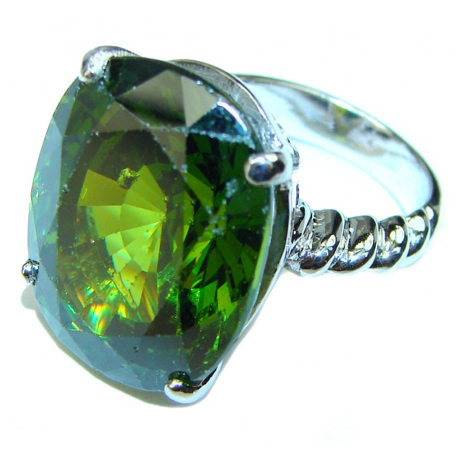 Excellent quality Green Topaz .925 Sterling Silver ring size 6