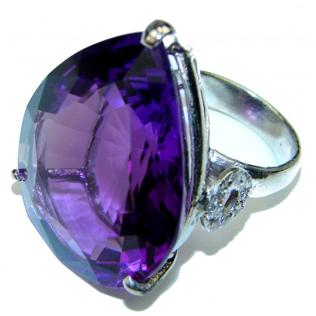 Purple Love Amethyst .925 Sterling Silver Handcrafted Massive Ring size 7 1/4