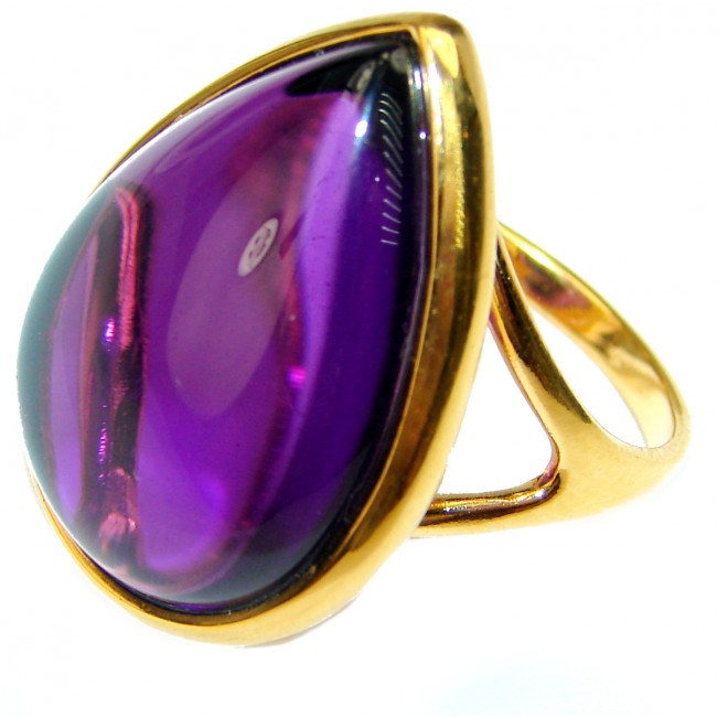 Purple Romance Amethyst 14K Gold over .925 Sterling Silver Handcrafted Ring size 9