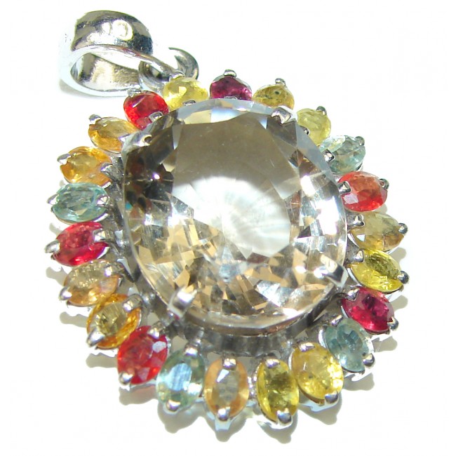 Exclusive Champagne Topaz .925 Sterling Silver pendant handcrafted Pendant