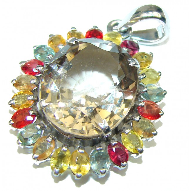 Exclusive Champagne Topaz .925 Sterling Silver pendant handcrafted Pendant