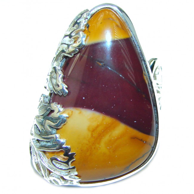 Large Australian Mookaite .925 Sterling Silver Ring size 7 adjustable