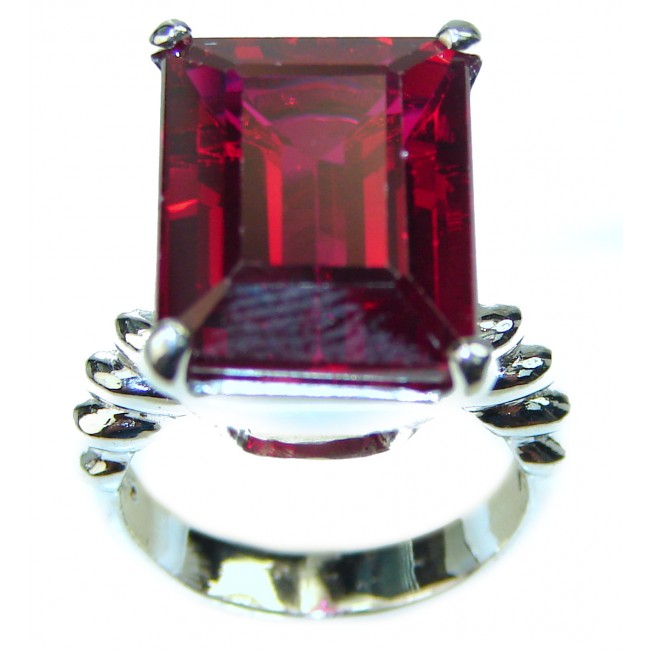 Red Power Red Topaz .925 Sterling Silver handcrafted Ring size 5 3/4
