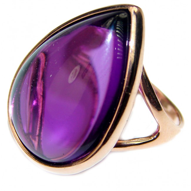 Purple Romance Amethyst 14K Gold over .925 Sterling Silver Handcrafted Ring size 7 1/4