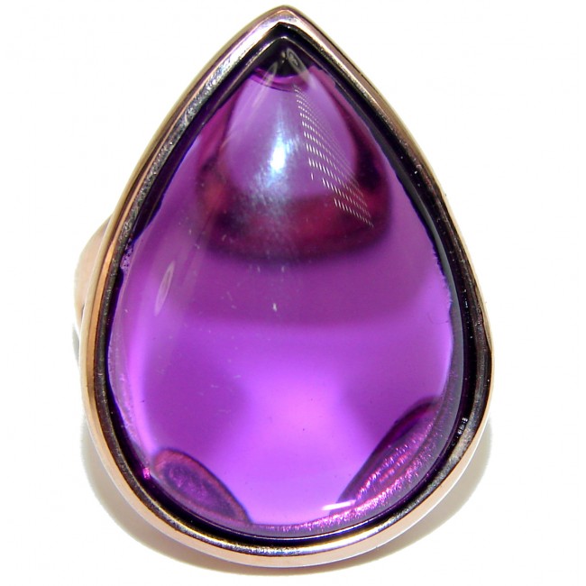 Purple Romance Amethyst 14K Gold over .925 Sterling Silver Handcrafted Ring size 7 1/4